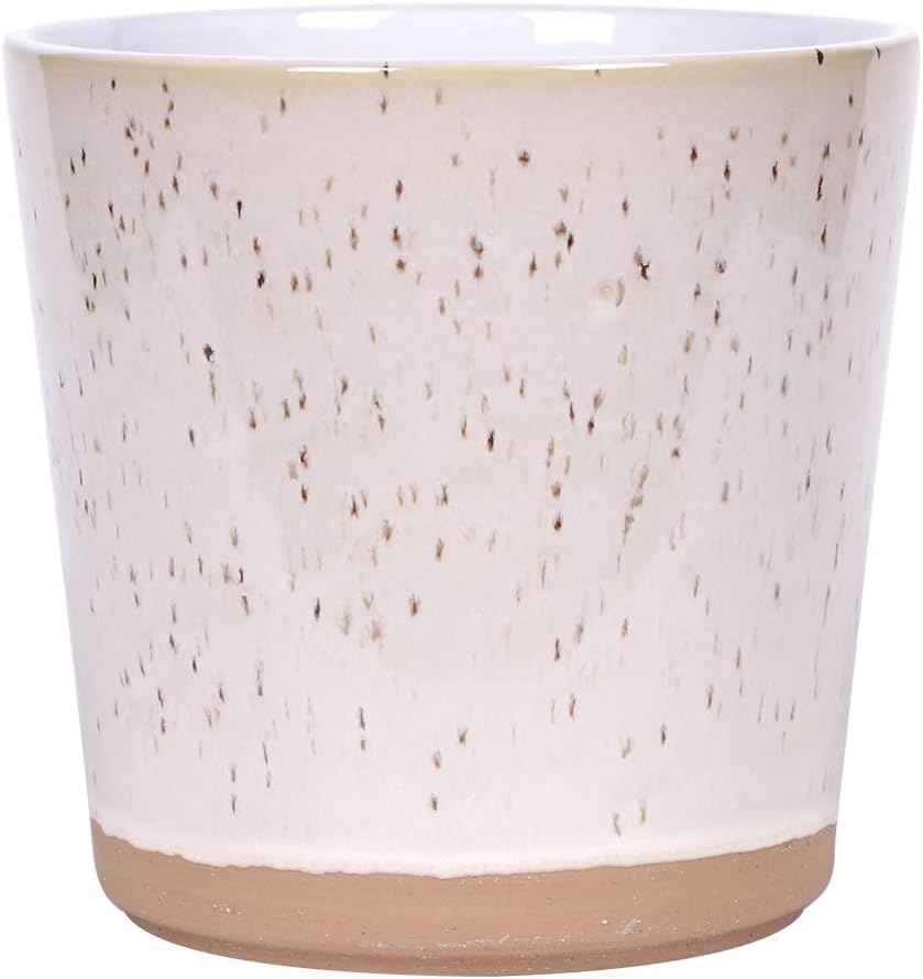 Blue Sky Clayworks Black Speckle 4-Inch Flower Pot, Speckled Simplicit