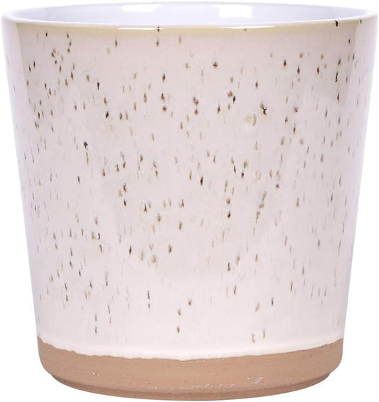 Blue Sky Clayworks Black Speckle 4-Inch Flower Pot, Speckled Simplicit