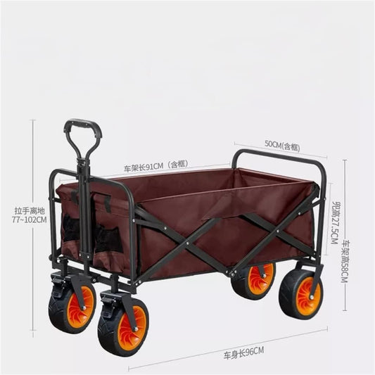 Outdoor Utility Wagon 8" Wheel Portable Collapsible Camping Cart Garde