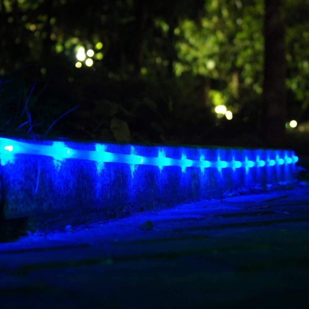 Solar Rope Lights, 300 LEDs 104ft Waterproof Outdoor String Lights with 8 Modes, Solar Powered Garden Lights for Yard, Fence, Path (Blue)