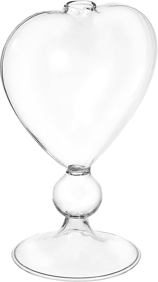 Milisten Heart Shaped Glass Vase Hydroponic Flower Pot Decorative Flower Planter for Home Tabletop Centerpiece Farmhouse Style
