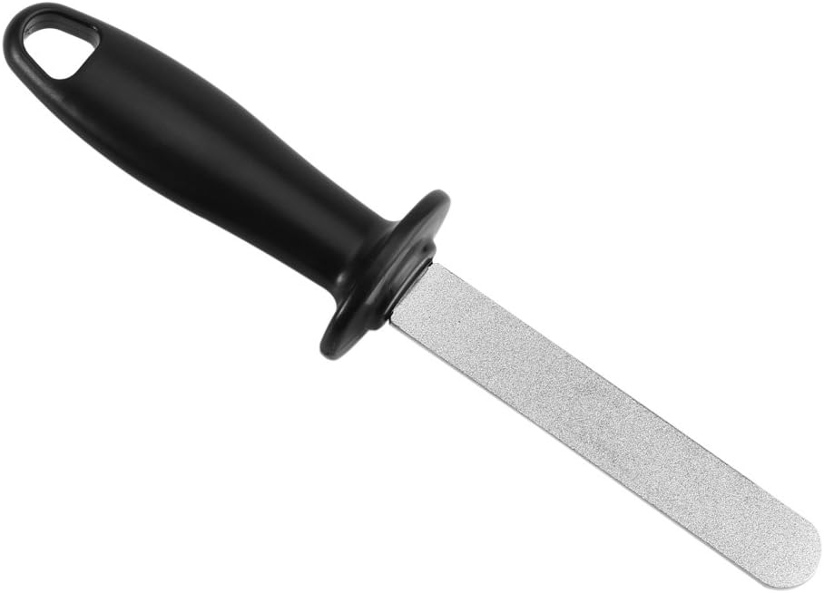 Sharpening Stone File, Garden Tool Sharpener with Plastic Handle Double Sided Knife Sharpener for Garden Outdoor Camping Kitchen