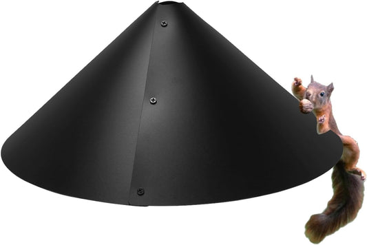 Squirrel Baffle for Bird Feeder Pole, 19-Inch Bird Feeder Squirrel Proof, Baffle Guard, Pole Mount, 2 Pack, Black