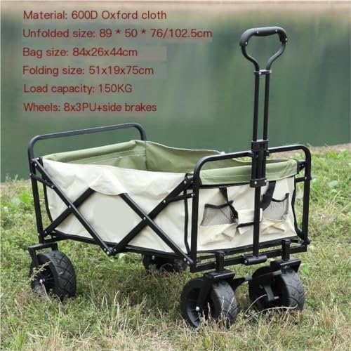 Portable Camping Cart,Portable Beach Trolley Cart for Outdoor Camping Folding Multifunctional Stall Trolley with Express Delivery Option