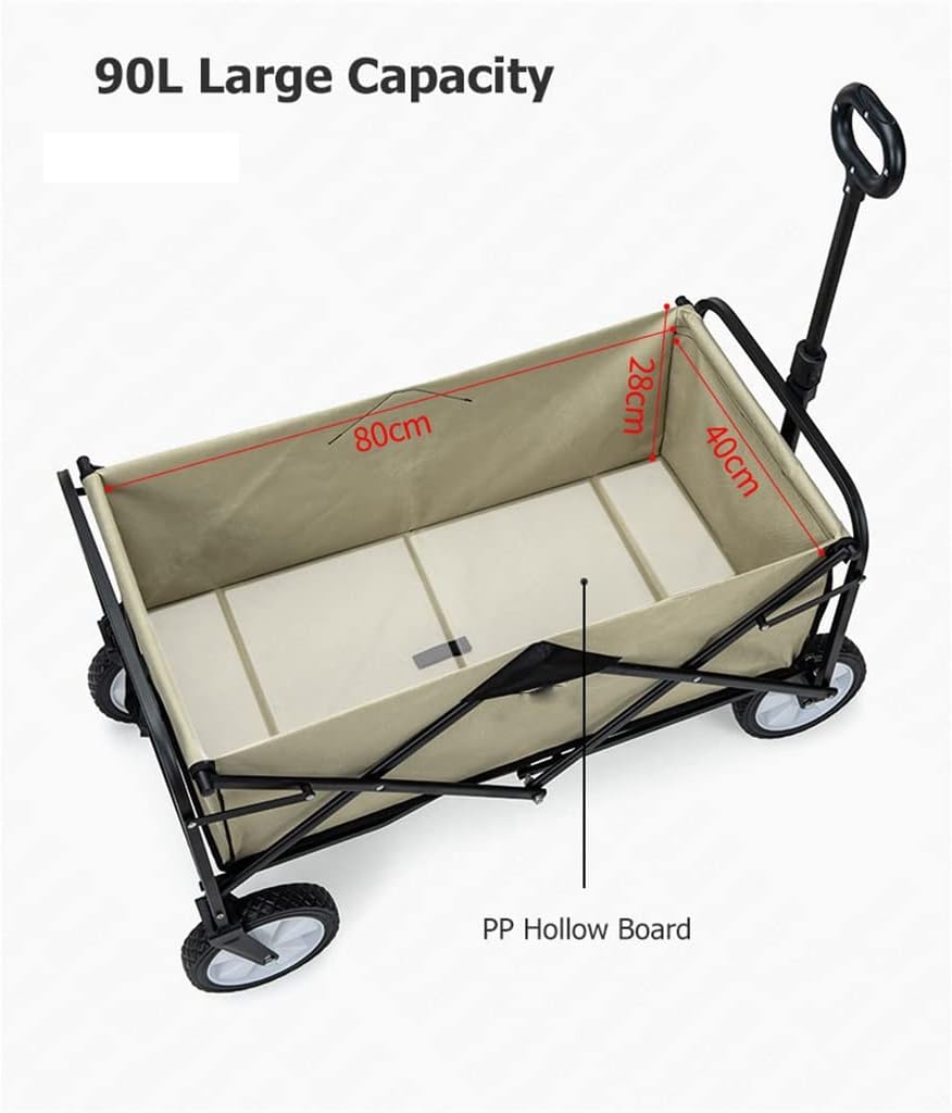 Outdoor Folding Trolley Portable Camping Picnic Lever Car Light Trolley Small Pull cart(D)