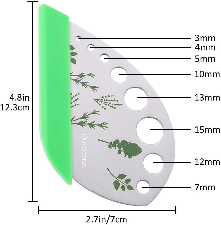 Herb Stripper 9 Holes, Pack of 2, Stainless Steel Herb Cutter with Saf