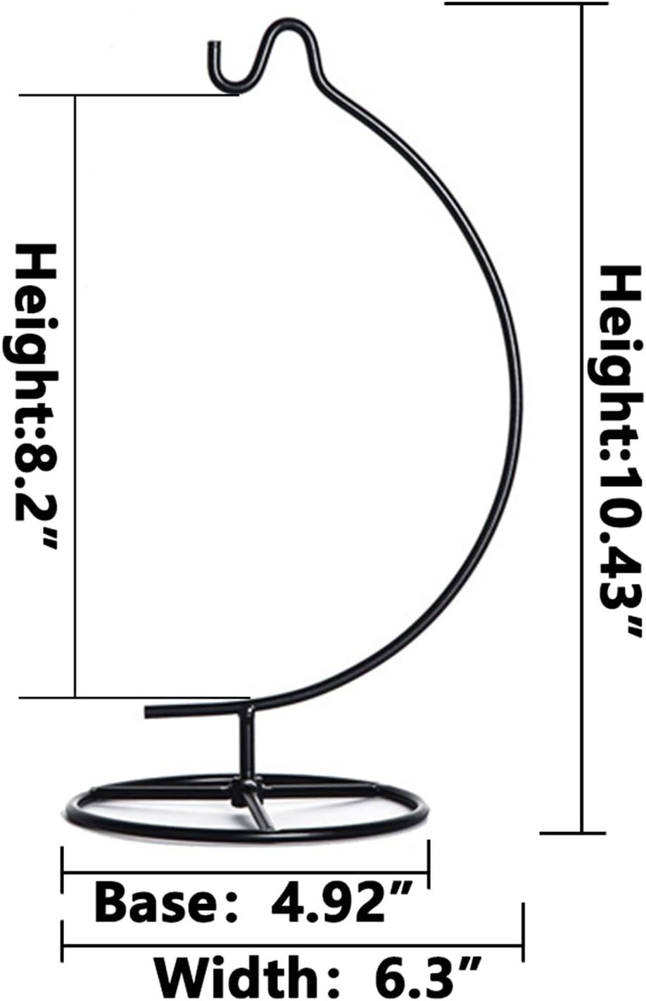 YY YEARCHY Ornament Display Stand Metal Stand Air Plant Stand Flower Pot Holder Iron Stand for Hanging Glass Globe Ball (C Shape)