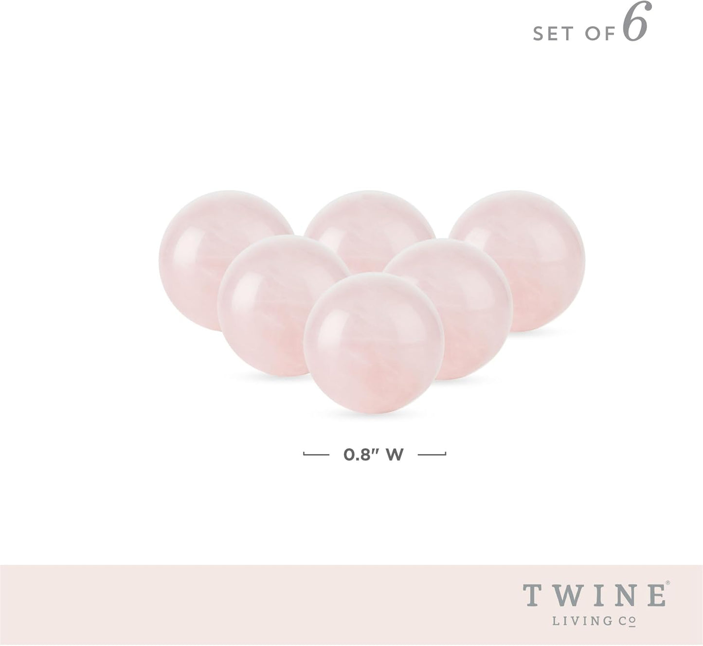 Twine Rose Quartz Wine Gems, Pink Drink Chillers, Real Polished Rose Q