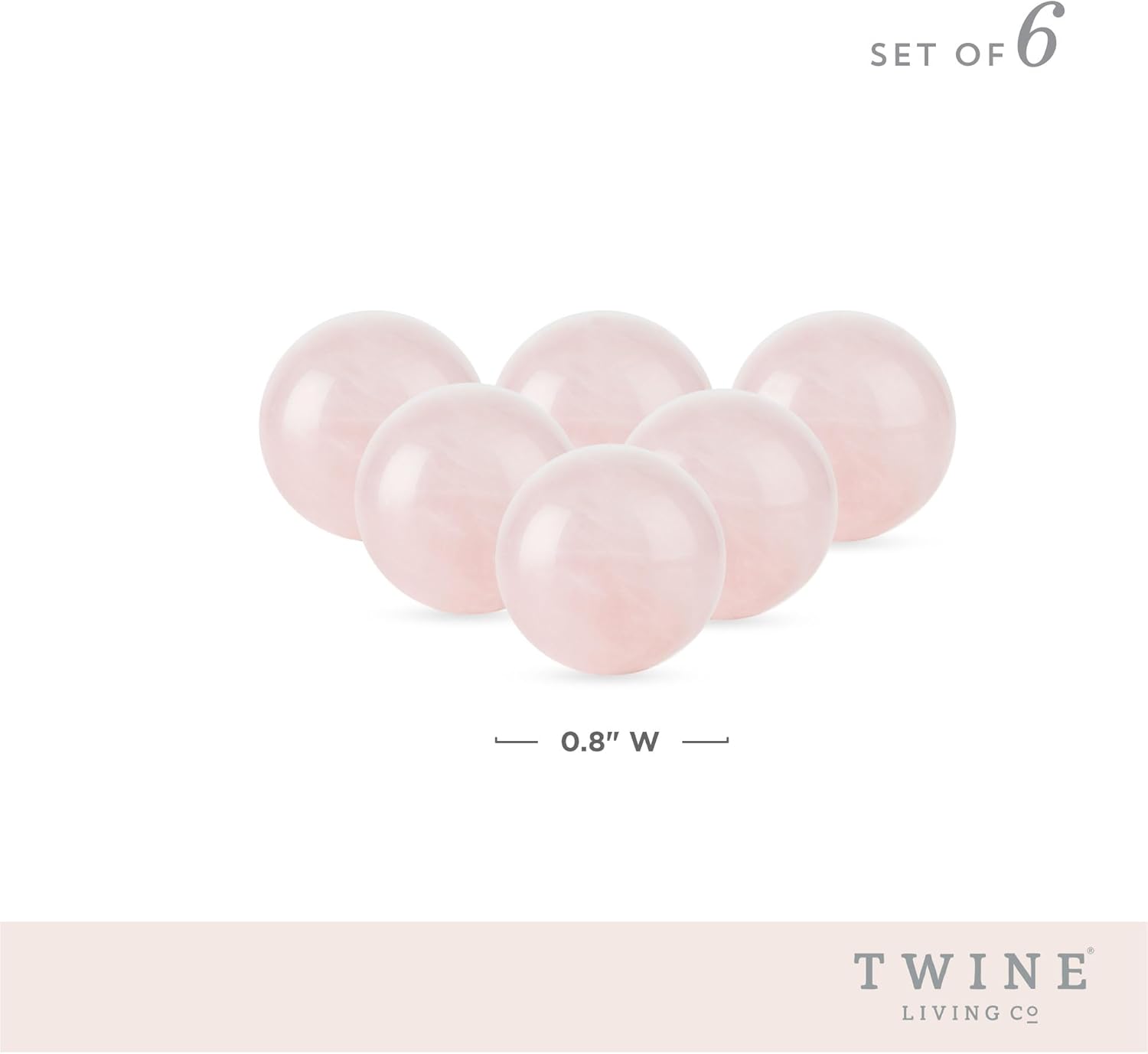 Twine Rose Quartz Wine Gems, Pink Drink Chillers, Real Polished Rose Q