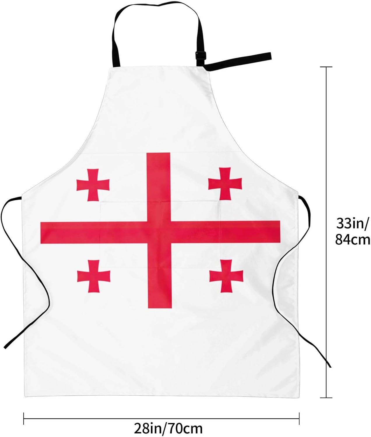 Flag of Georgia print Waterproof chef's apron with pocket apron for kitchen cooking baking barbecue and gardening