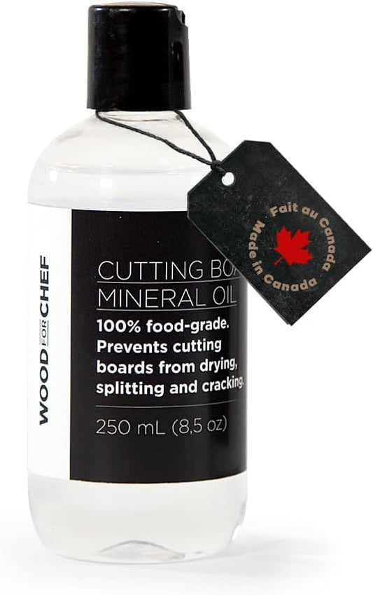 Cutting Board Food Grade Mineral Oil (8.5 oz) - Revitalize Cutting Board, Butcher Block, Countertops, Wood Utensils and Stainless Steel - Food Safe - Made in North America