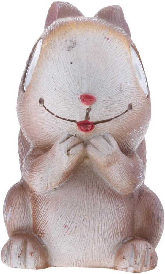 Resin Animal Solar Power LED - Cute Squirrel Cat Hedgehog Figures - Outdoor Garden Decor - Auto On/Off at Dusk - Weatherproof Resin - Multicolor - Perfect for - Squirrel