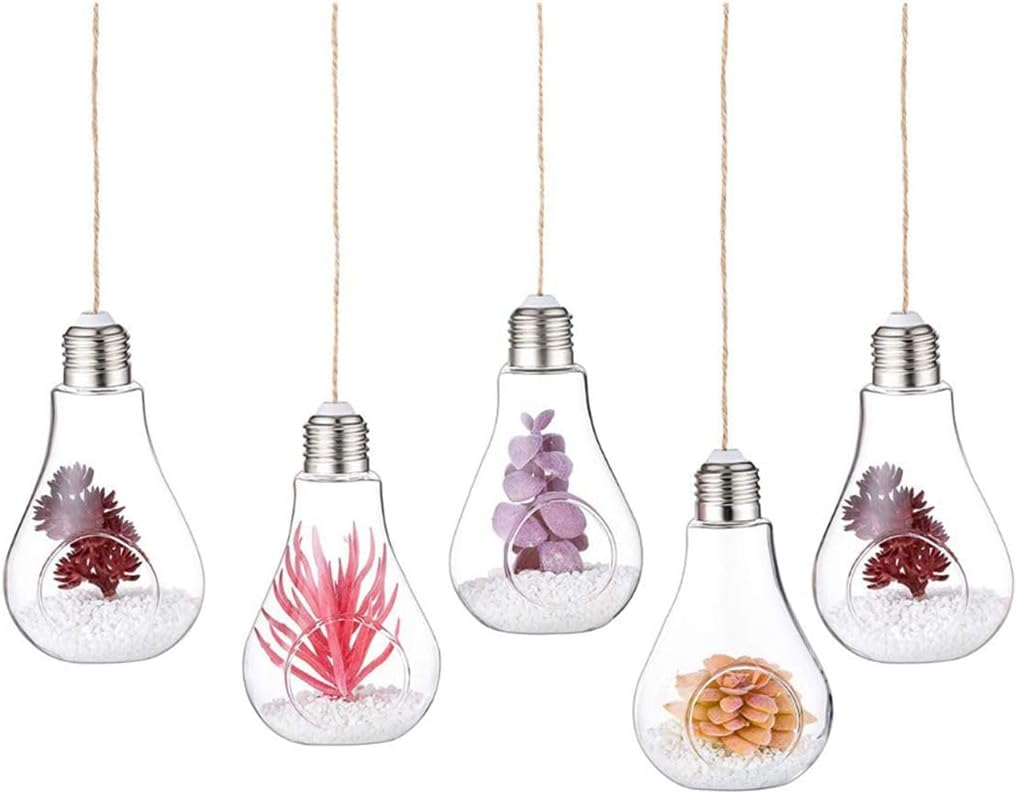 Glass Hanging Planter Light Bulb Shaped Hanging Air Plant Holders Flower Pots Plant Containers Terrarium Hanging Glas Plant Bulbs