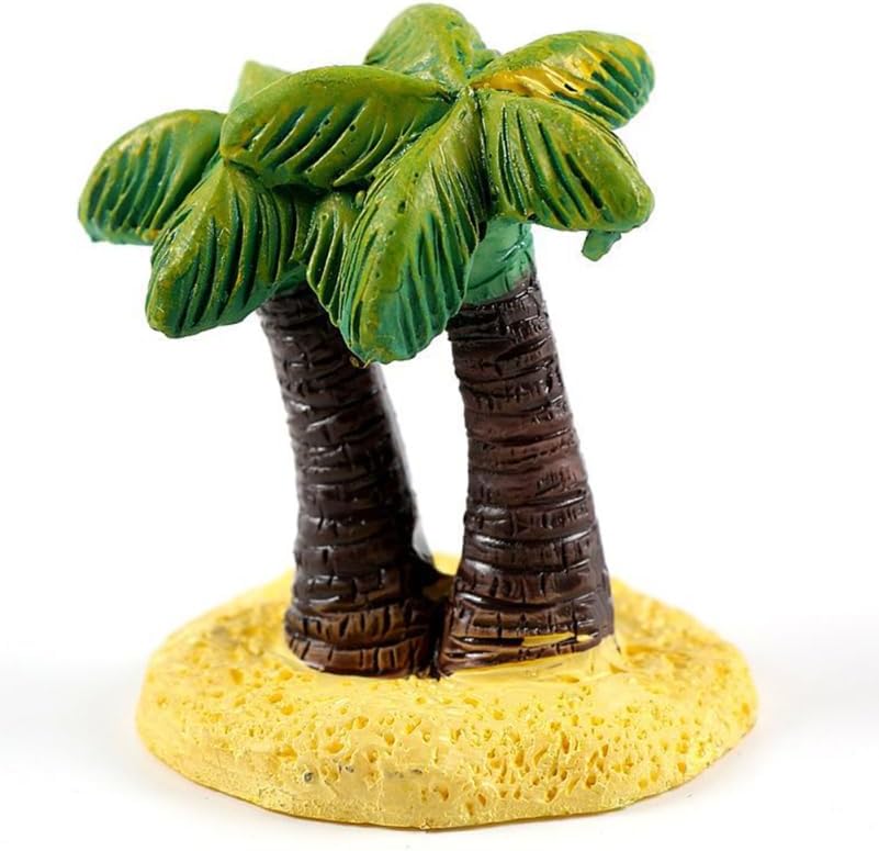 ibasenice Miniature Coconut Tree Micro Landscape Ornament 1.96X1.57X0.39In Resin Palm Tree Decoration for Cake Toppers Desk Decor and Tropical Microlandschaft Scenes