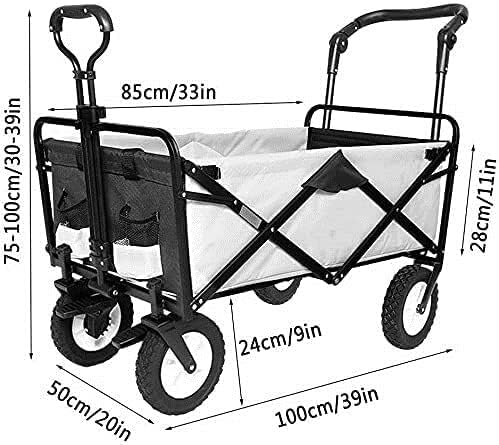 Portable Camping Cart,Beach Trolley Fishing Trolley with Putter Foldable Garden Utility Vehicle Large Capacity Heavy Trailer Convenient and l Bearing 100kg/220lbs