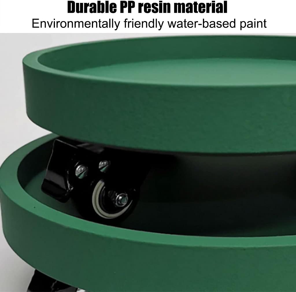 Plant Caddy Stand Modern Round Flower Pot Tray Base with Rollers Garden Thickened PP Resin Mobile Plant Stand Load-Bearing 120-200 kg (Color : Green Size : 40 cm) (Green 32 cm)