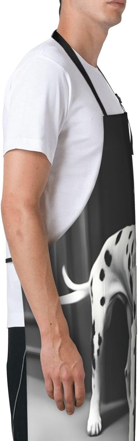 Dalmatian 1 print Waterproof chef's apron with pocket apron for kitchen cooking baking barbecue and gardening