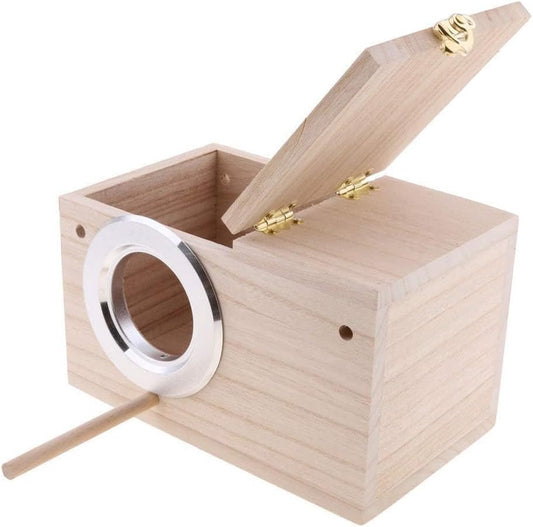 PINVNBY Parakeet Nesting Box Bird House for Cage Wood Mating Box Bird 