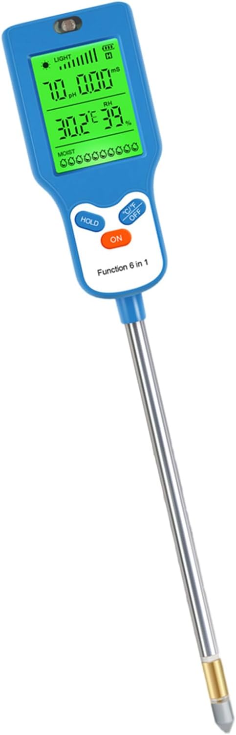 Soil Testing Set for Home Garden and Greenhouses 6 in 1 Functionality 