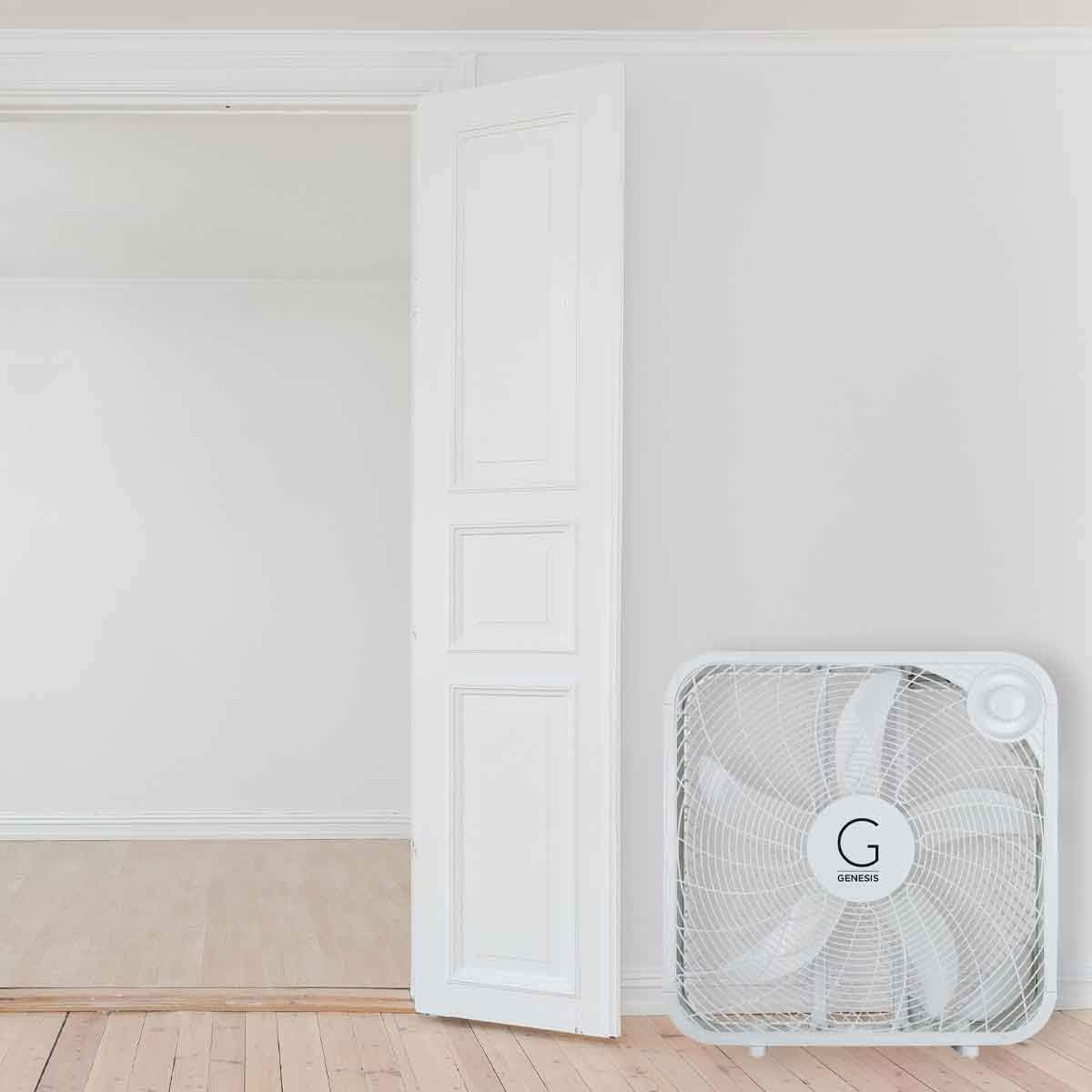 Genesis 20" Box Fan, 3 Settings, Max Cooling Technology, Carry Handle,
