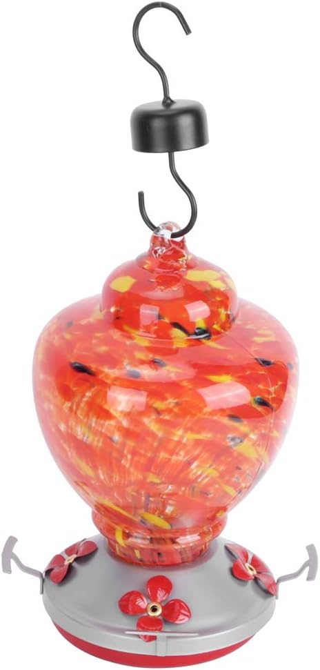 ZJchao Hummingbird Feeder for Outdoors, Bird Water Dispenser with Colorful Design for Patio Garden Outdoor Decor (A)
