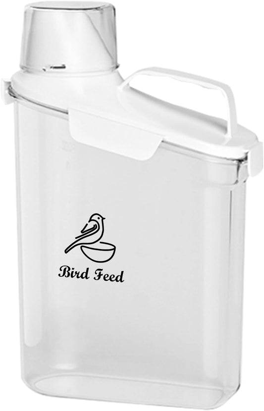 Bird Seed Storage Container Portable-3 Qt/2.8 L Clear Pet Food Contain