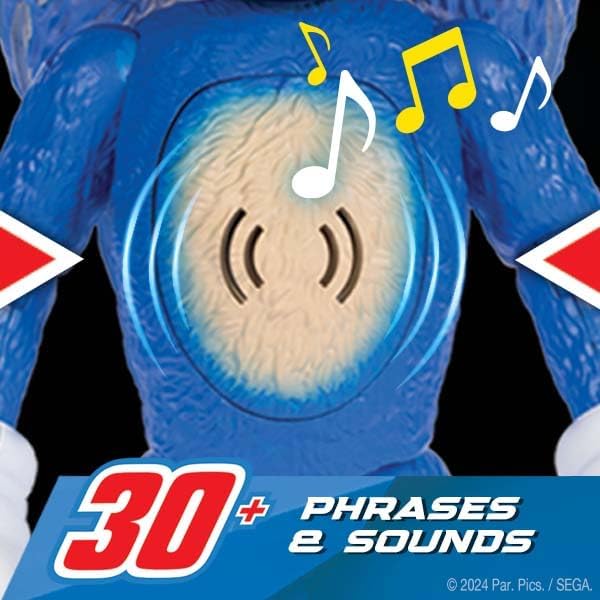 Sonic The Hedgehog 3 Ultimate Talking Sonic 12-Inch Figure, Features 3
