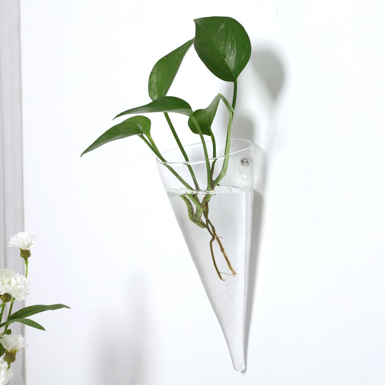 Yardwe Hanging Vase Clear Wall Planter Succulent Pot for Home Decor Bedroom Living Room Office