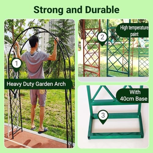Outdoor Metal Garden Arch Trellis for Climbing Plants, 7.5ft Pergola Arbor Stand for Wedding & Party Decoration, Durable Brown Finish, Perfect for Outdoor Events