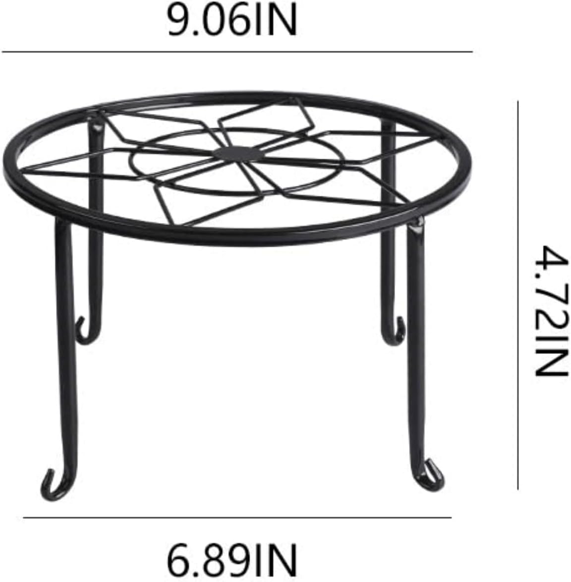 4 Pack Black Metal Potted Plant Stand for Indoor and Outdoor Plants 9.