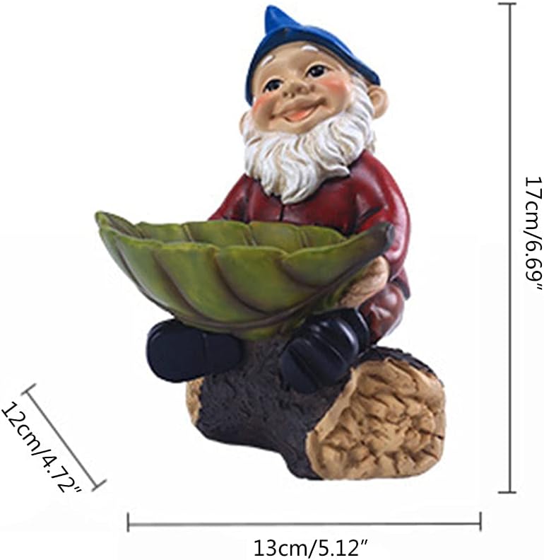 Gnome Bird Feeder Resin Bird Feeders for Outdoors Gnome Bird Feeder Sculpture Whimsical Garden Decoration Gnome Garden Resin Gnome Statue