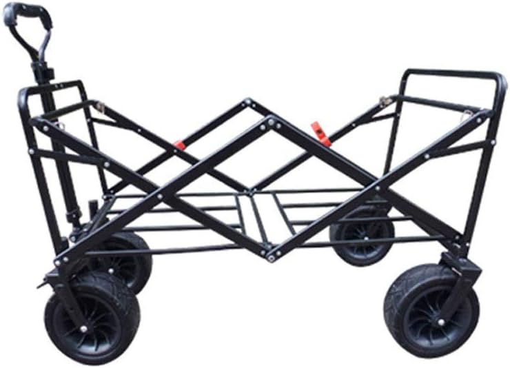 Wagon Collapsible Foldable Trolley Cart with Removable Canopy,for Outdoor Camping Gardening Shopping Beach Sporting Events(A)(D)/D