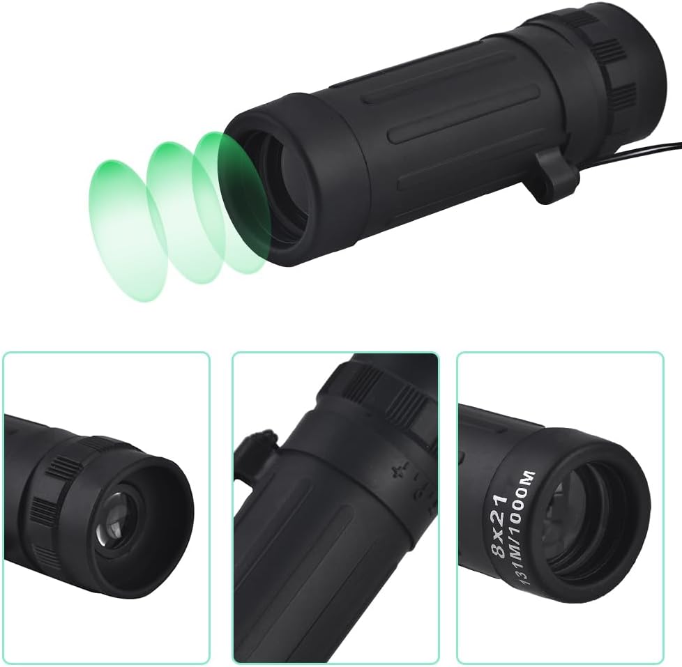Joyzan Monocular Telescope, 8X Handheld Wide Angle Telescope Spotting 