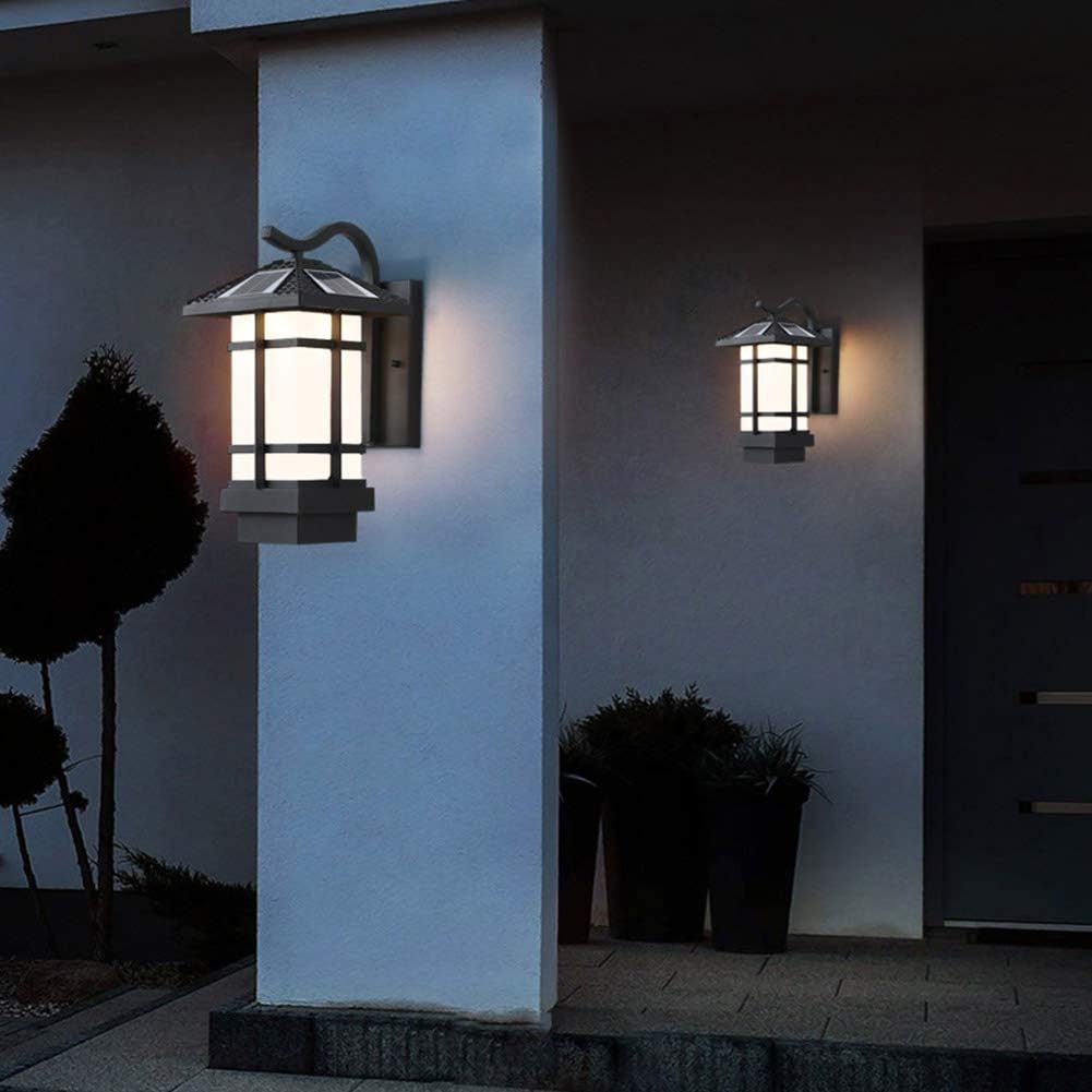 Antique Rustic Solar Lamp Waterproof Rainproof Retro LED Wall Light Lantern Antirust Aluminum Metal Villa Garden Aisle Sconce Lighting Community Park Landscape