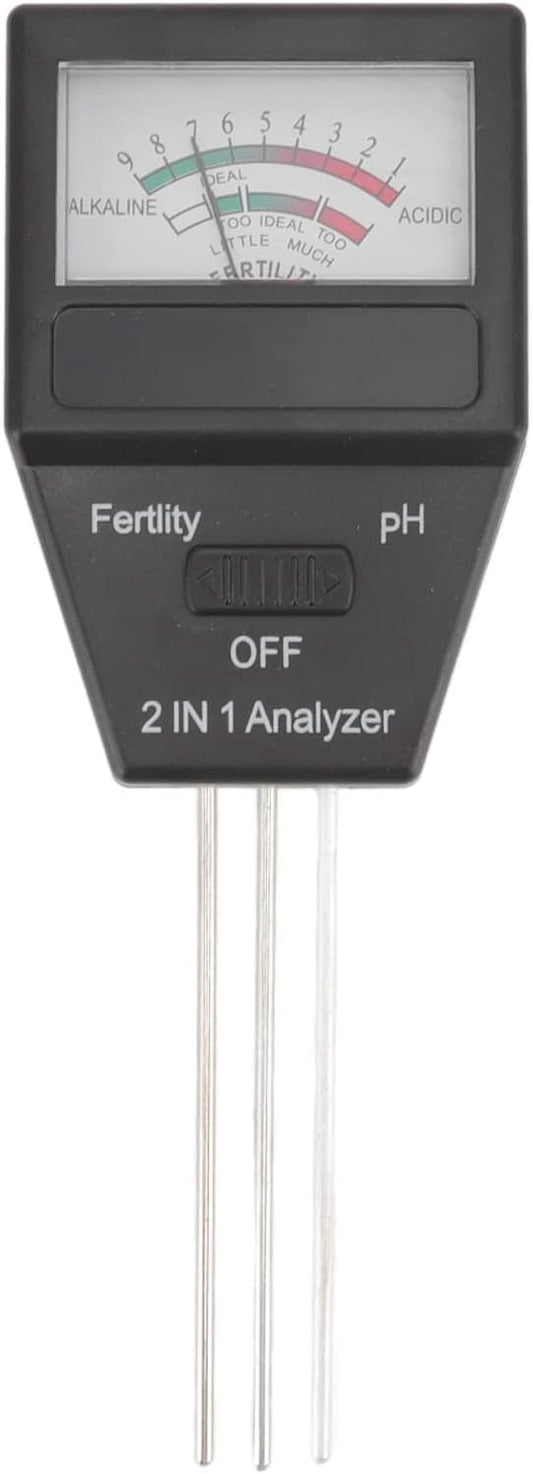 aqxreight 2 in 1 Soil Meter Fertility Tester with 3 Probes ABS Soil Me