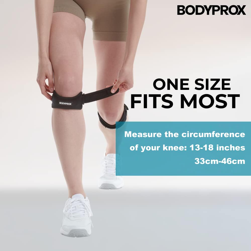 Bodyprox Patella Tendon Knee Strap 2 Pack, Knee Pain Relief Support Br