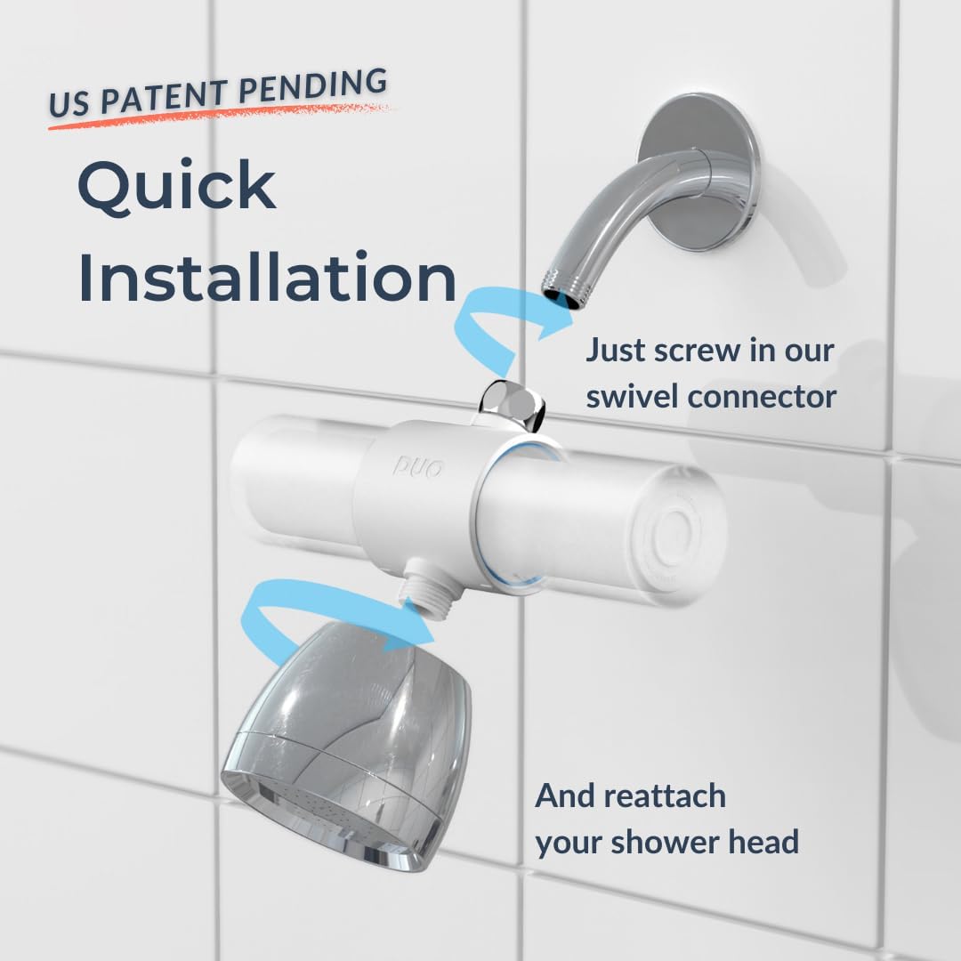 Weddell Duo Shower Filter – NSF Certified Shower Filter for Chlorine Reduction, Lead-Free, Easy Installation, Award-Winning Filter for Healthier Hair & Skin (Black)