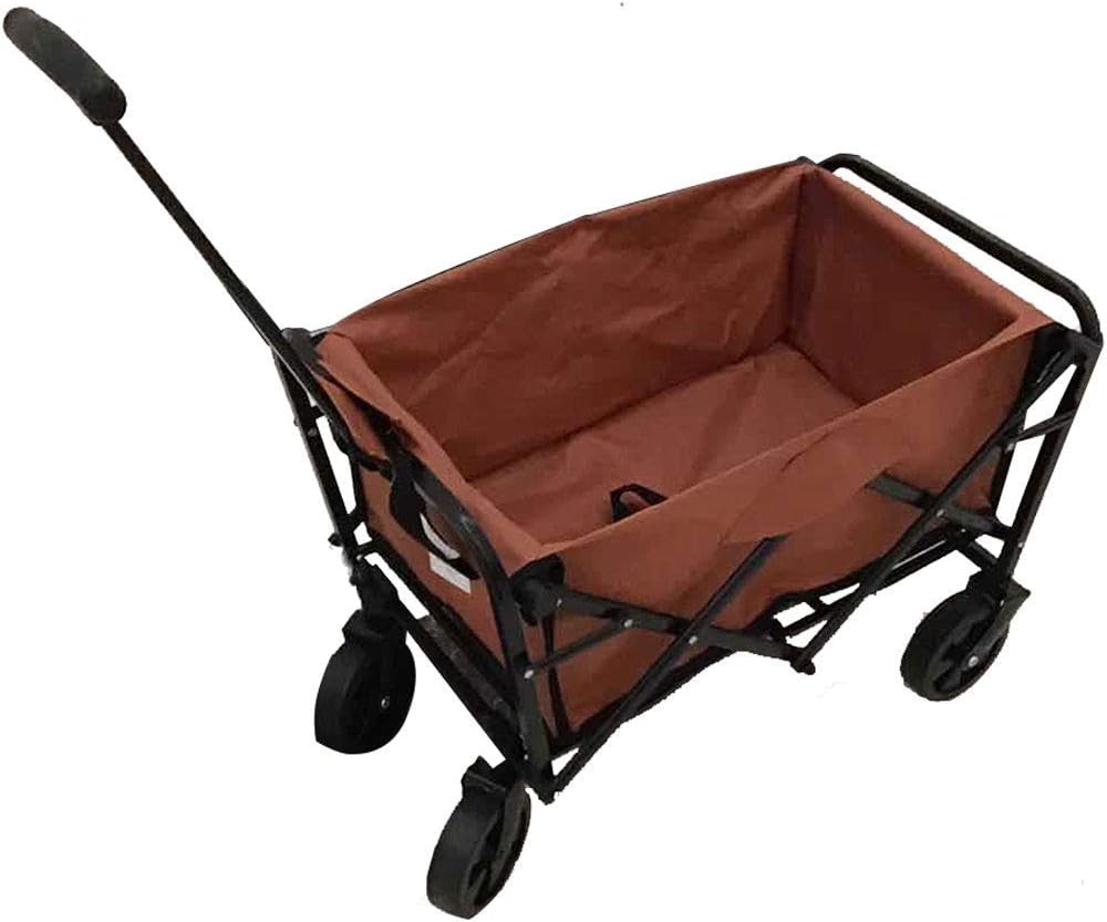 Portable Camping Cart,Garden Trolley Camping Cart Pull Cart, Steel Fra