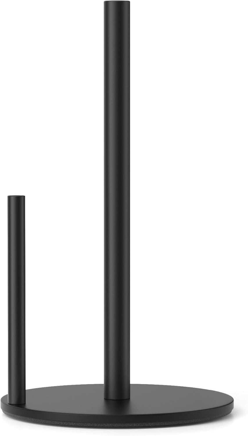 Paper Towel Holder Black, Premium Stainless Steel Kitchen Roll Dispens