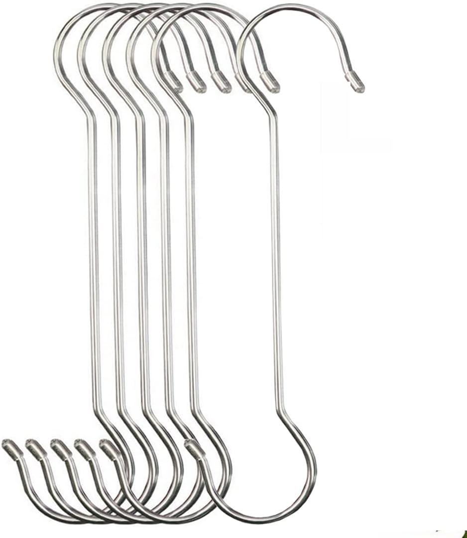 6 Pack Extra Large S Hooks for Hanging Plants, 16 Inch / 12 Inch Long 