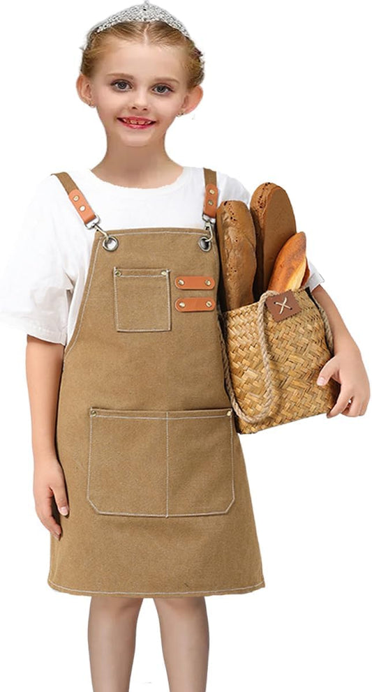 Kids Aprons AdjustableTool Waterproof For Cooking Painting Gardener Ca