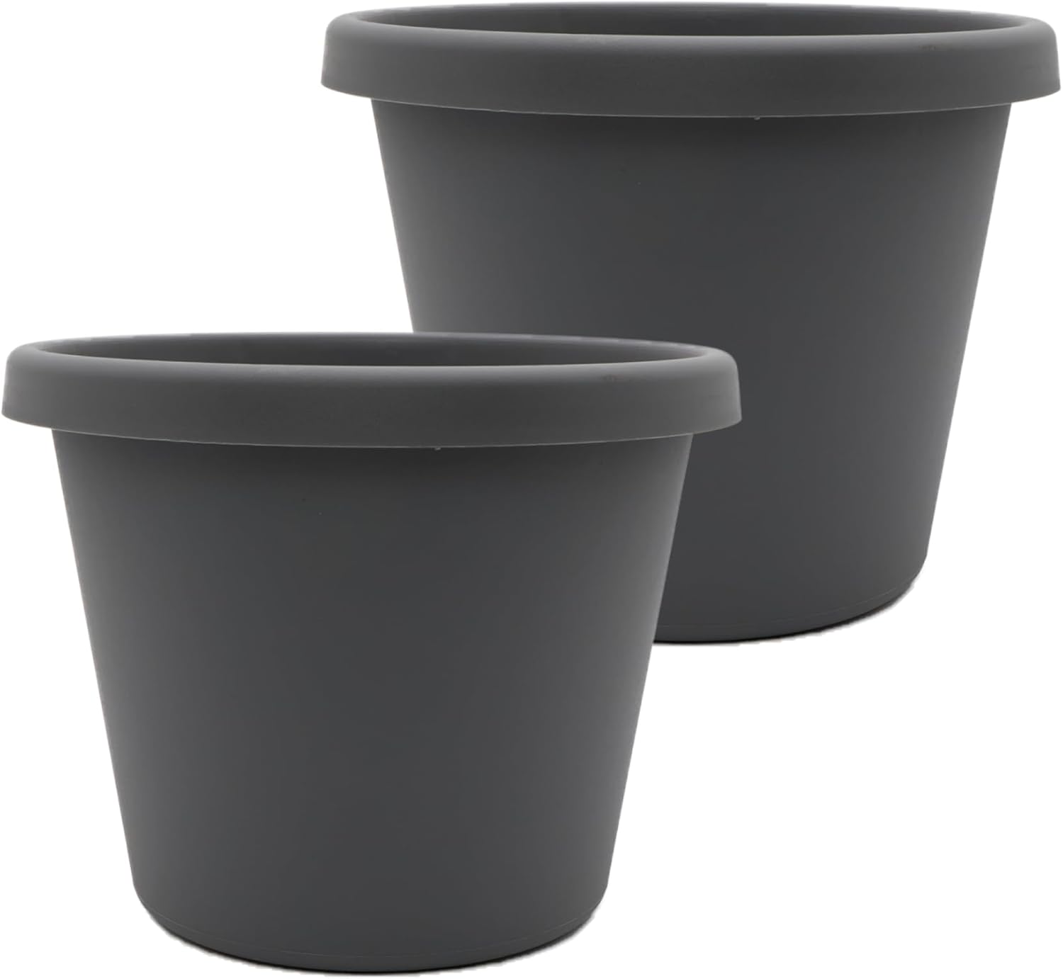 The HC Companies 14 Inch Prima Round Planter Pots with Drainage Holes 