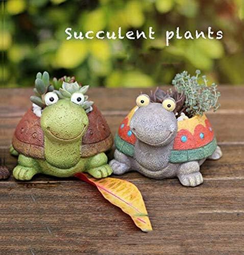 Turtle Planter for Small Plants, Bonsai, Cactus Planter, Mini Succulent Plant Pot Turtle Gift,Set of 2