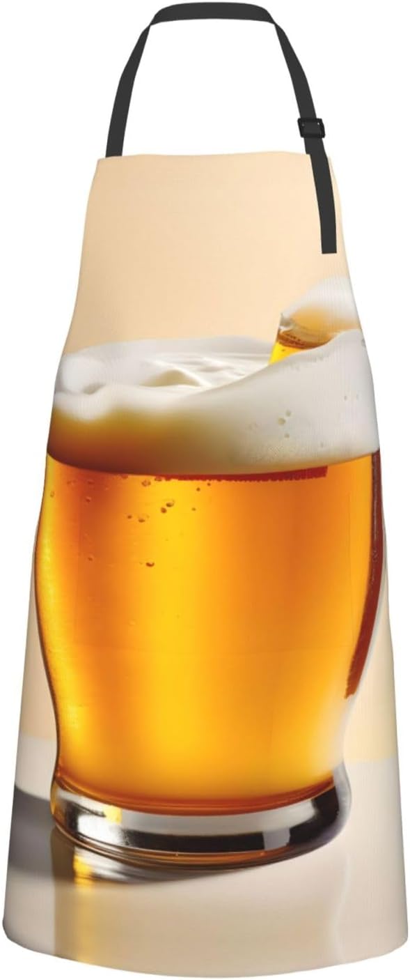 Beer foam Print Laundry apron 28x33 In Waterproof Kitchen Apron with Pockets for Cooking Baking