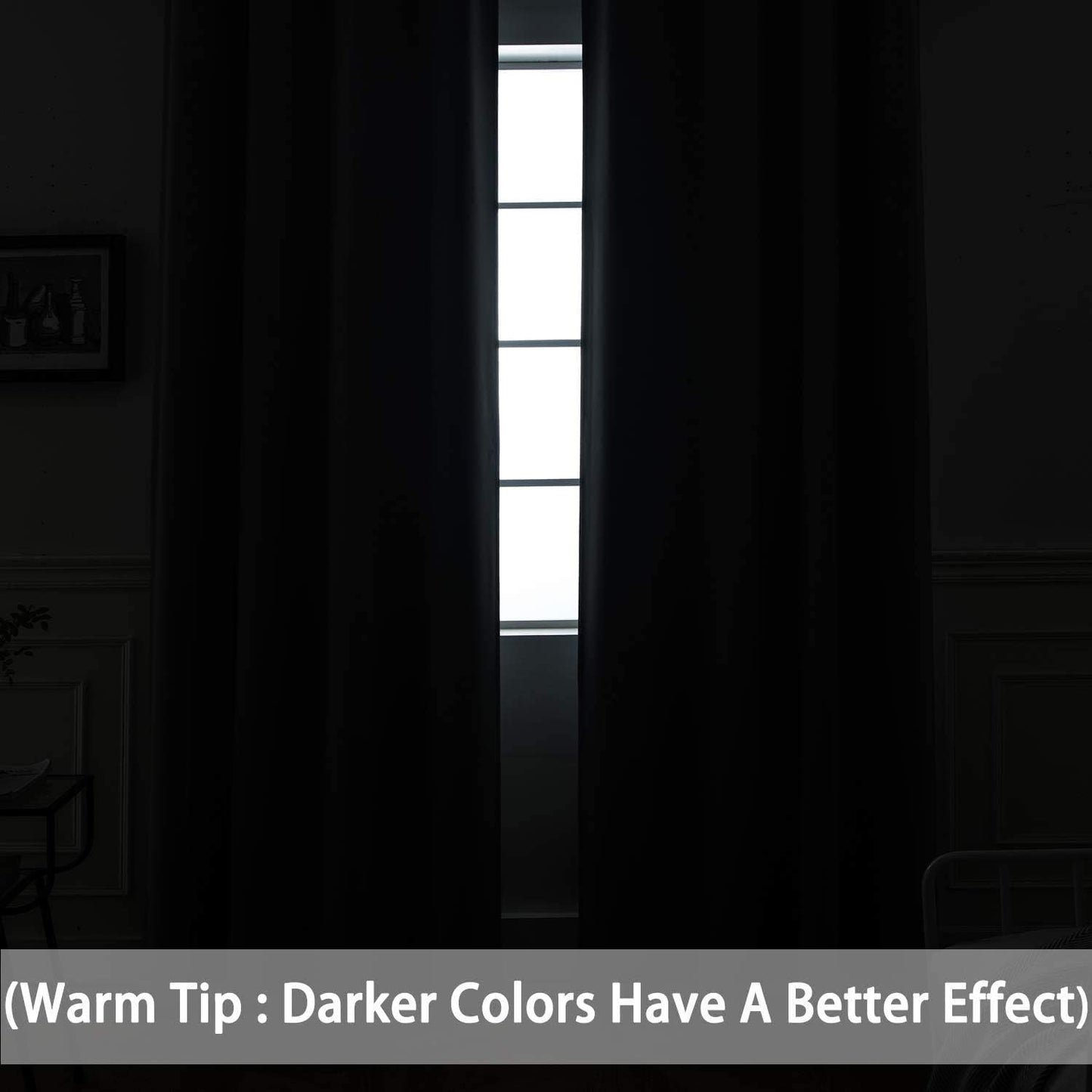 Yakamok Room Darkening Gray Blackout Curtains 84 Inch Long Light Blocking Thermal Insulated Window Treatment Grommet Drapes for Bedroom Living Room, 52W x 84L, Grey Curtains, 2 Panels