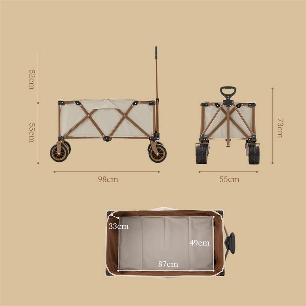Portable Detachable Folding Four-Way Wide Wheel Trolley Outdoor Campgr