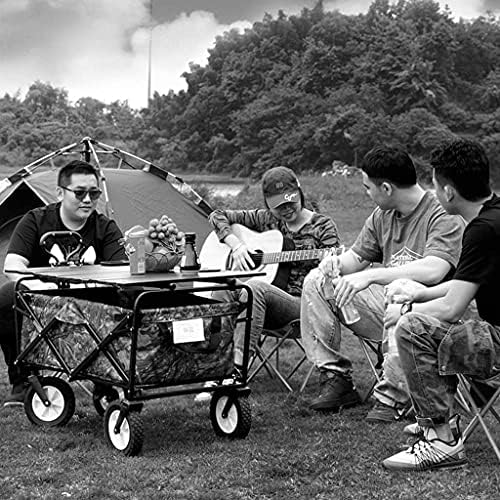 Outdoor Wagon Garden Carts Outdoor Carts Wagons Beach Cart All Terrain Wagon Multi-Function Wagons for Kids Folding Portable Outdoor Four-Wheeled Cart Wagons (Pink 75 * 85 * 50cm)