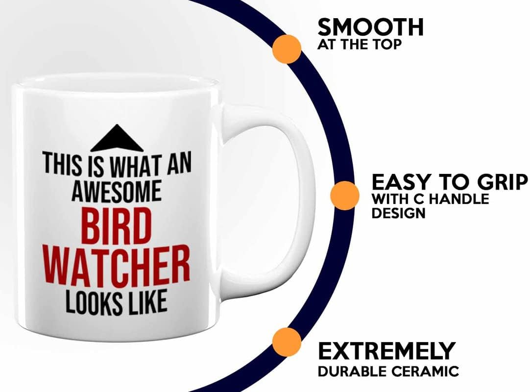 Bird Lover Coffee Mug 11oz White - Awsome bird watcher looks like - Hu