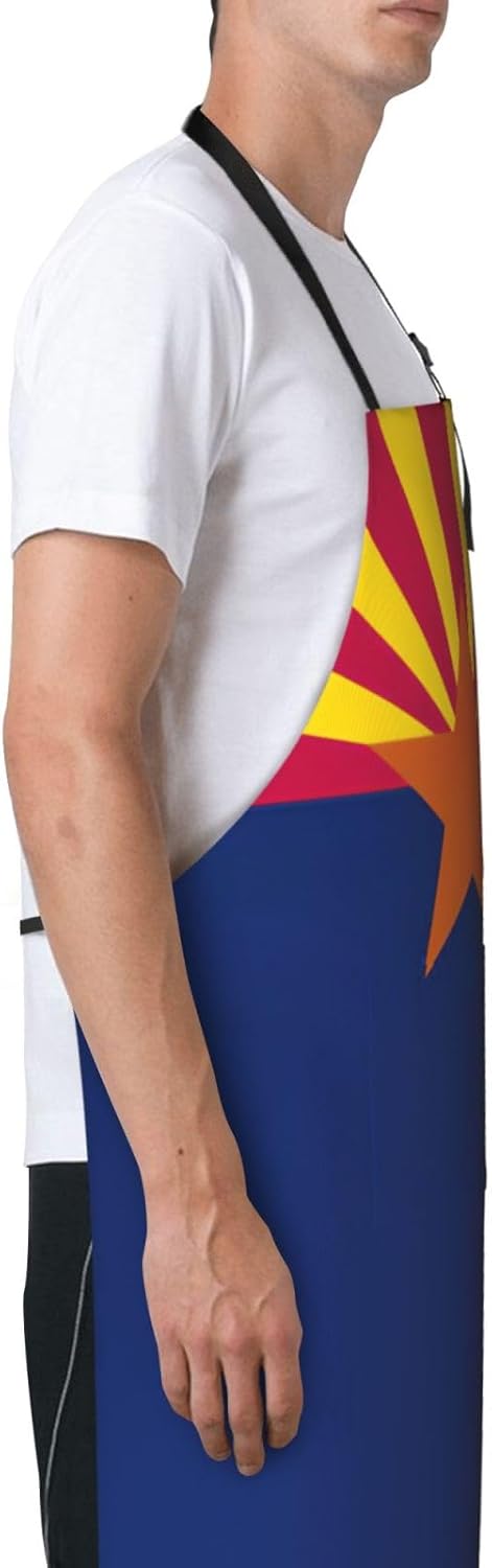 Arizona state flag print Waterproof chef's apron with pocket apron for