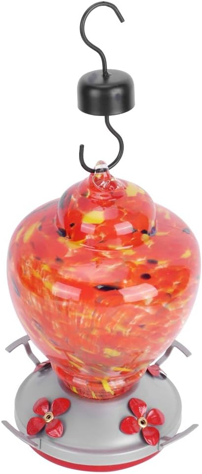 ZJchao Hummingbird Feeder for Outdoors, Bird Water Dispenser with Colorful Design for Patio Garden Outdoor Decor (A)
